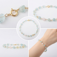 14K Gold Filled Aquamarine Unfinished Bracelet Component