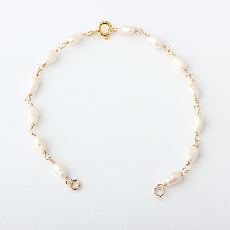 14K Gold Filled Keshi Pearl Unfinished Bracelet Component