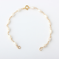 14K Gold Filled Keshi Pearl Unfinished Bracelet Component