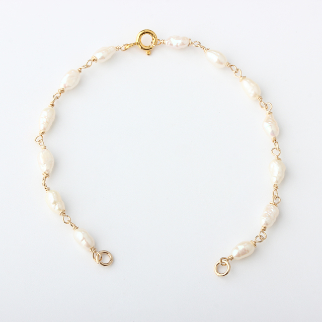 14K Gold Filled Keshi Pearl Unfinished Bracelet Component