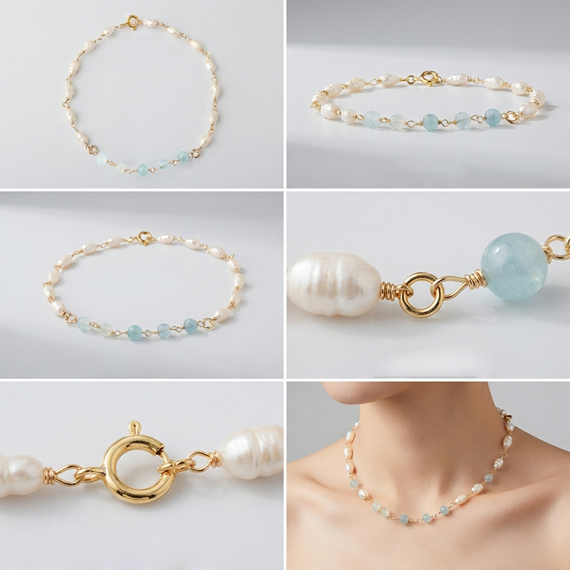 14K Gold Filled Keshi Pearl Unfinished Bracelet Component