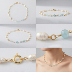 14K Gold Filled Keshi Pearl Unfinished Bracelet Component