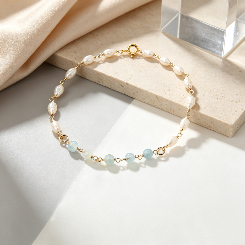 14K Gold Filled Keshi Pearl Unfinished Bracelet Component