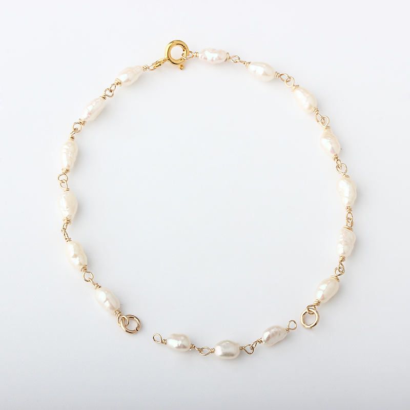 14K Gold Filled Keshi Pearl Unfinished Bracelet Component
