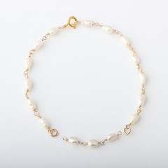 14K Gold Filled Keshi Pearl Unfinished Bracelet Component