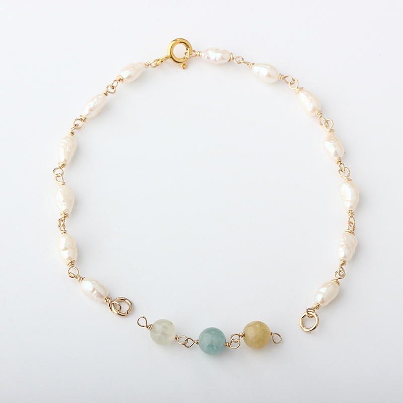 14K Gold Filled Keshi Pearl Unfinished Bracelet Component
