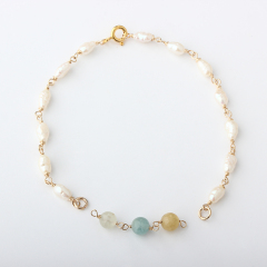 14K Gold Filled Keshi Pearl Unfinished Bracelet Component