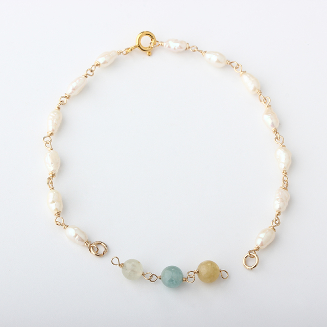 14K Gold Filled Keshi Pearl Unfinished Bracelet Component