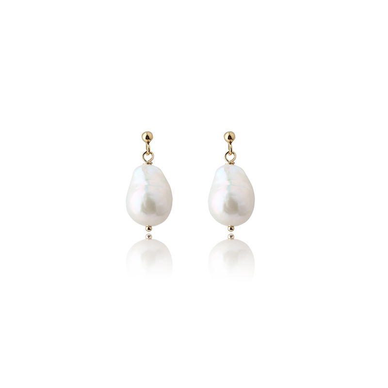 14K Gold Filled Baroque Pearl Stud Earrings