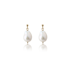14K Gold Filled Baroque Pearl Stud Earrings