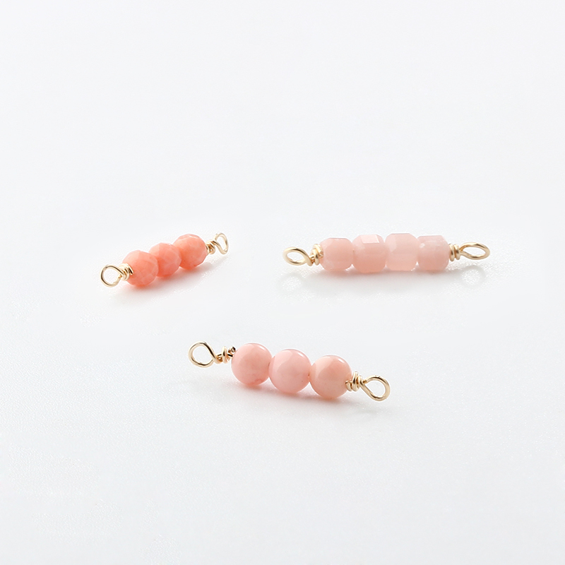 14K Gold Filled Pink Opal Permanent Jewelry Connector Links