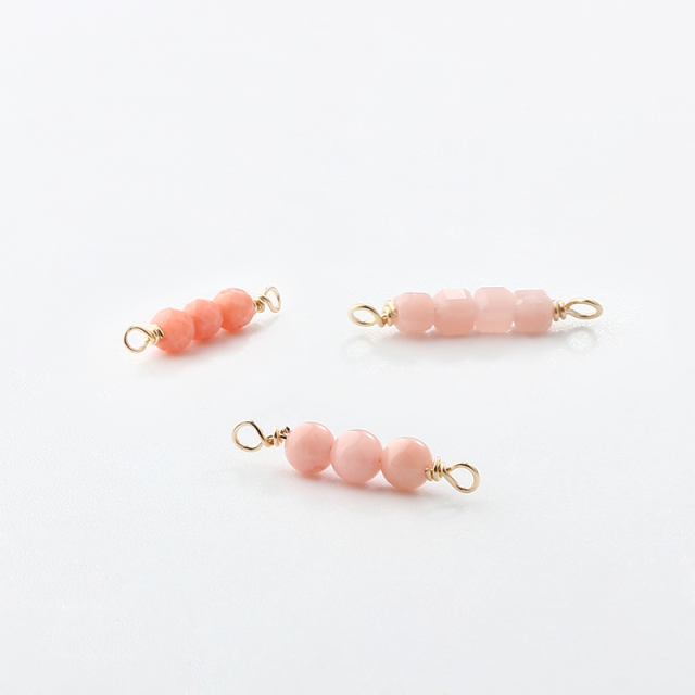 14K Gold Filled Pink Opal Permanent Jewelry Connector Links