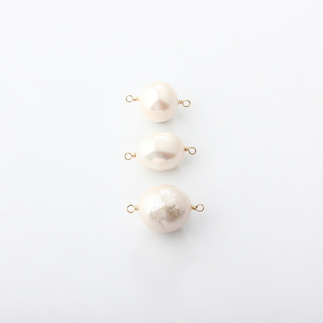 14K Gold Filled Round Pearl Permanent Jewelry Connector Links, 1pcs