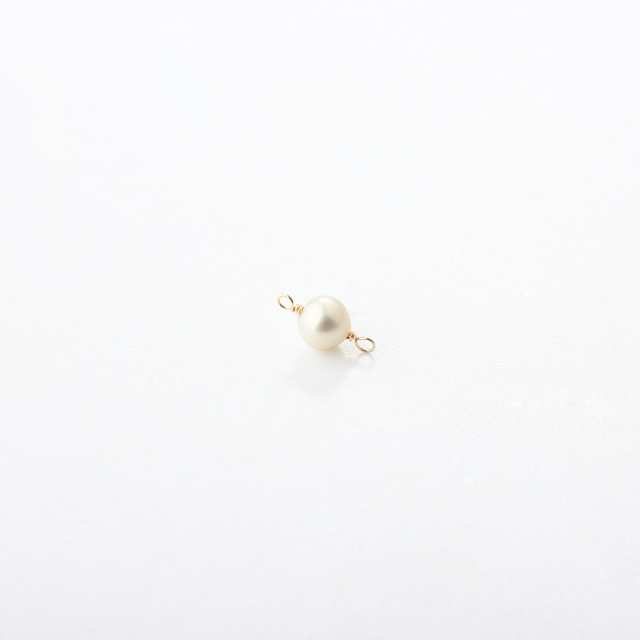 14K Gold Filled Round Pearl Permanent Jewelry Connector Links, 1pcs
