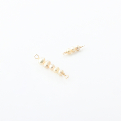 14K Gold Filled Triple Pearl Permanent Jewelry Connector Links