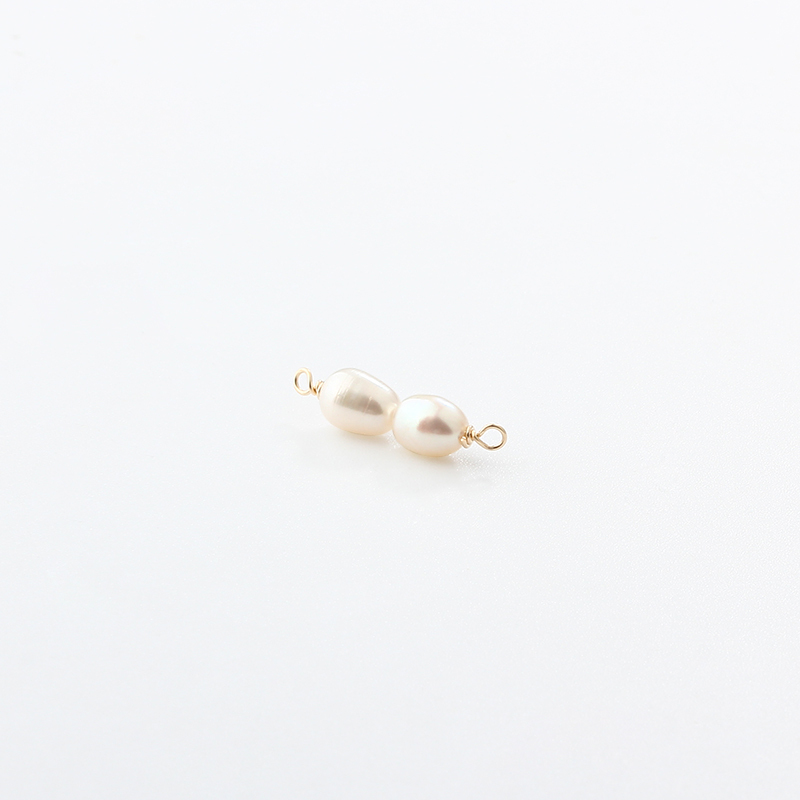 14K Gold Filled Triple Pearl Permanent Jewelry Connector Links