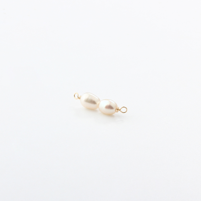 14K Gold Filled Triple Pearl Permanent Jewelry Connector Links