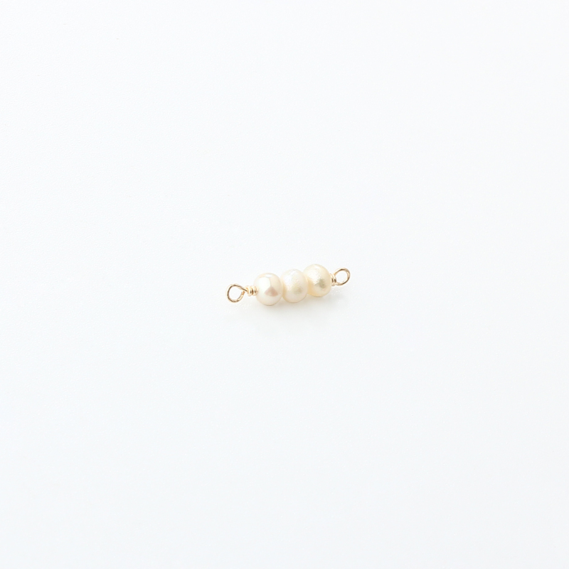 14K Gold Filled Triple Pearl Permanent Jewelry Connector Links