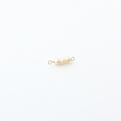 14K Gold Filled Triple Pearl Permanent Jewelry Connector Links