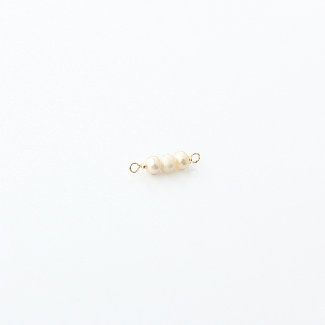14K Gold Filled Triple Pearl Permanent Jewelry Connector Links