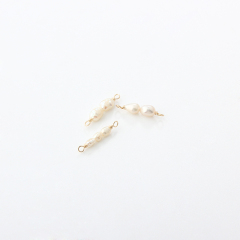 14K Gold Filled Triple Pearl Permanent Jewelry Connector Links