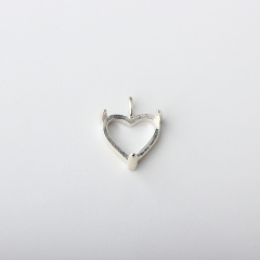 925 Sterling Silver Prong Set Heart Cut Rose Quartz Pendant Chram
