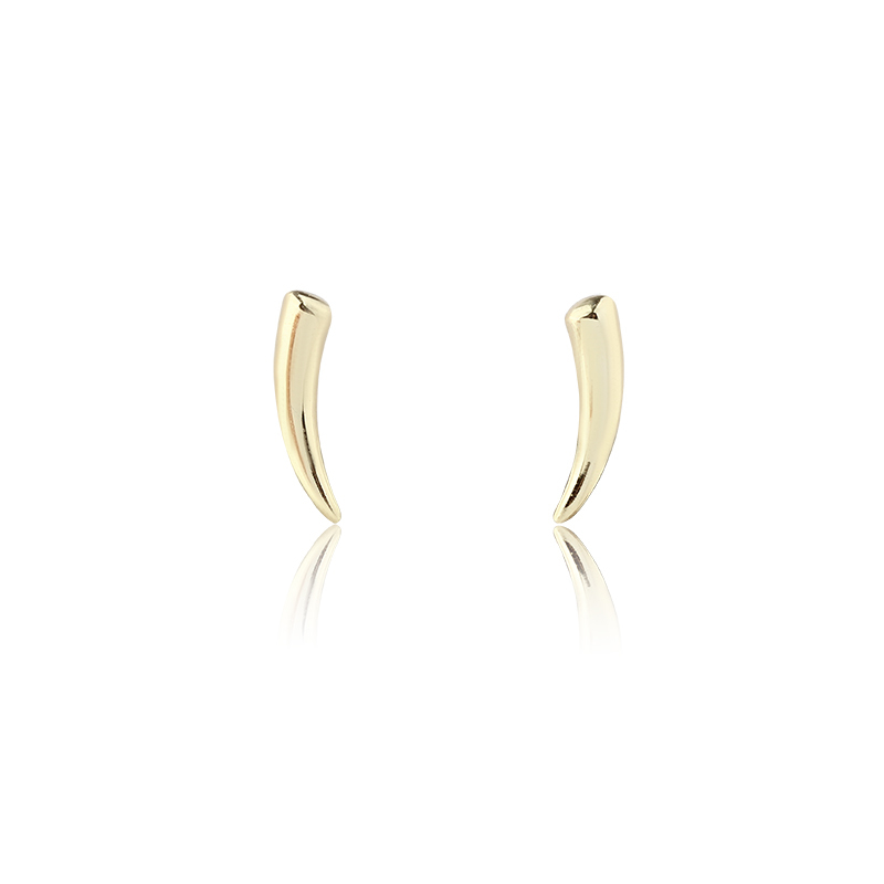 925 Sterling Silver Tusk Shape Stud Earrings