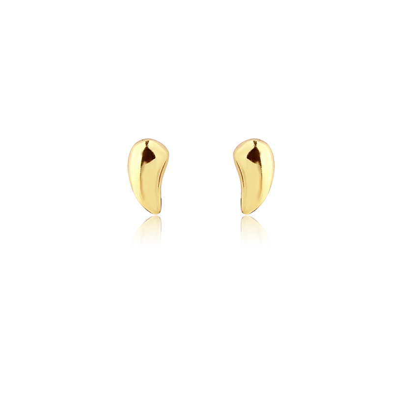 925 Sterling Silver Smooth Curved Horn Stud Earrings