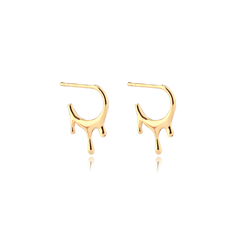 925 Sterling Silver Dripping Lava Stud Earrings