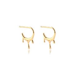 925 Sterling Silver Dripping Lava Stud Earrings