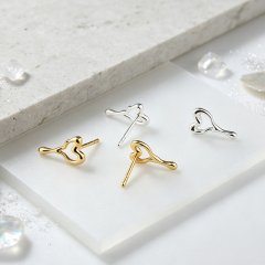 925 Sterling Silver Molten Hollow Heart Drip Stud Earrings