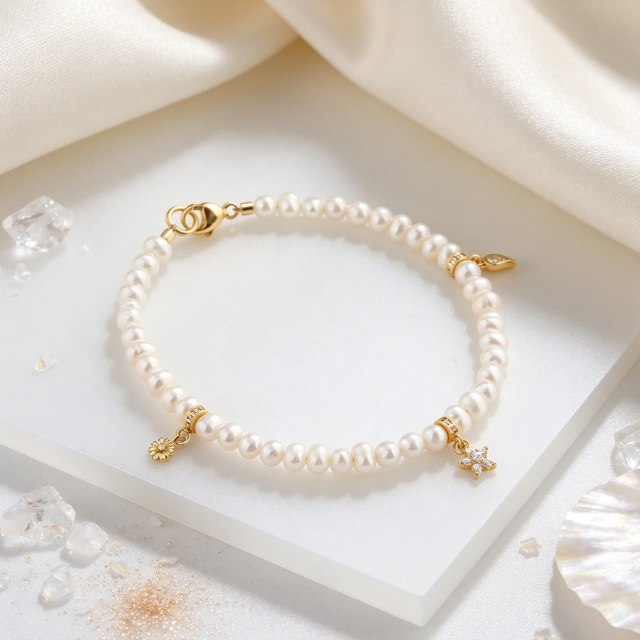 925 Sterling Silver Freshwater Pearl Bracelet