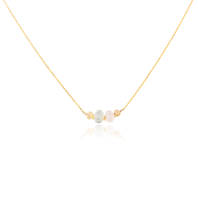 925 Sterling Silver Multi Gemstone Pumpkin Bead Station Necklace