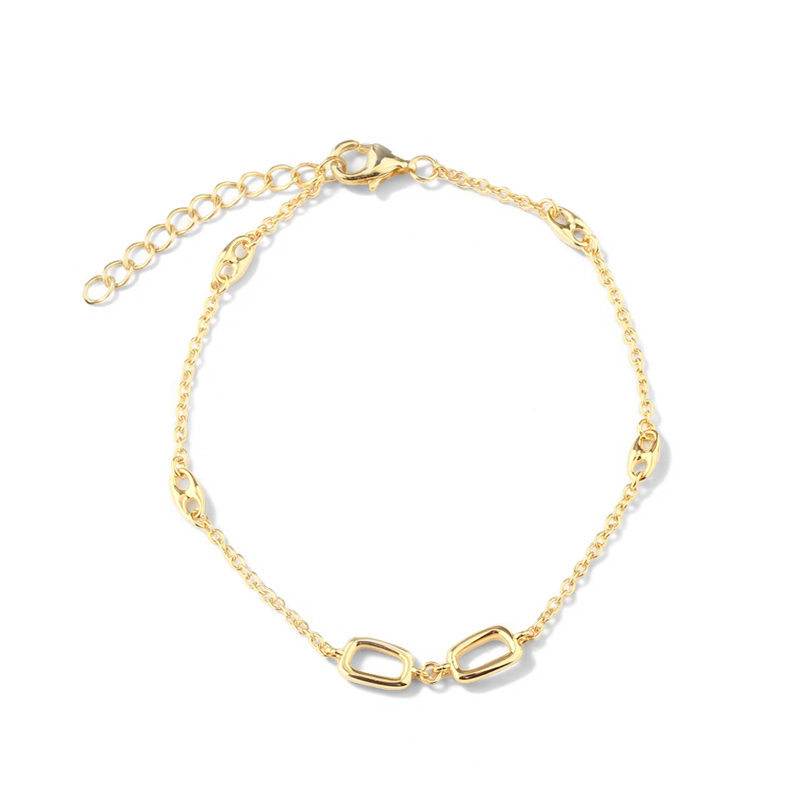925 Sterling Silver Hammered Link Bracelet
