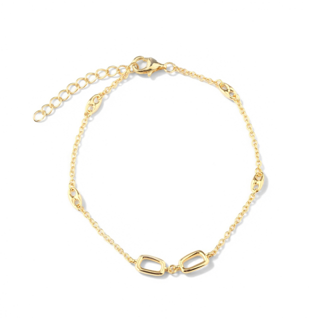 925 Sterling Silver Hammered Link Bracelet