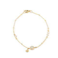 925 Sterling Silver Opal CZ Charm Bracelet