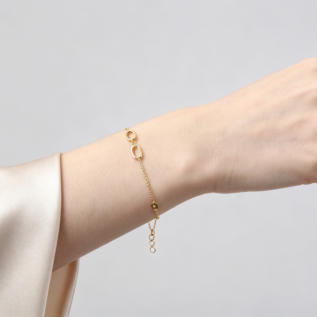 925 Sterling Silver Hammered Link Bracelet