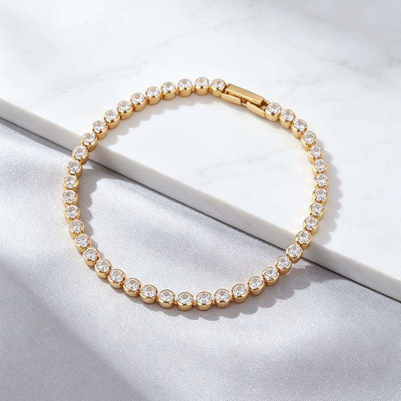 925 Sterling Silver Round CZ Tennis Bracelet with Nice Clasp