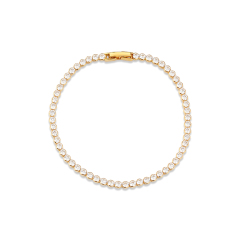 925 Sterling Silver Round CZ Tennis Bracelet with Nice Clasp