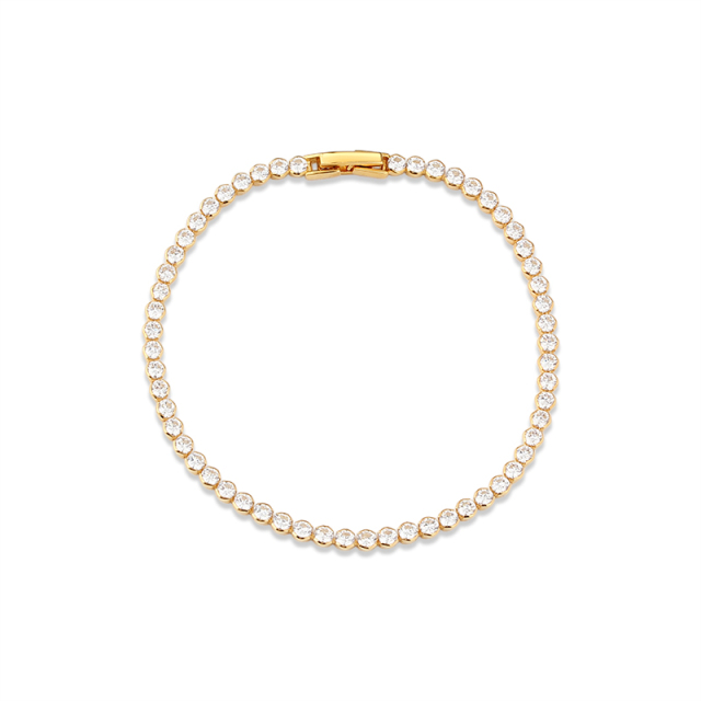 925 Sterling Silver Round CZ Tennis Bracelet with Nice Clasp