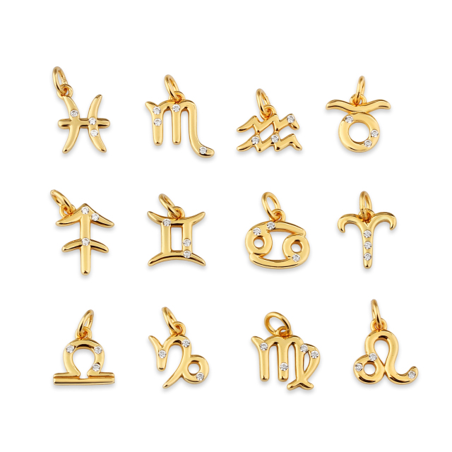 925 Sterling Silver 12 Constellation Zodiac Sign Pendant