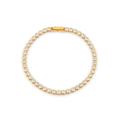 925 Sterling Silver Round CZ Tennis Bracelet with Nice Clasp