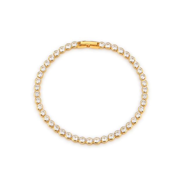 925 Sterling Silver Round CZ Tennis Bracelet with Nice Clasp
