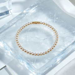 925 Sterling Silver Round CZ Tennis Bracelet with Nice Clasp