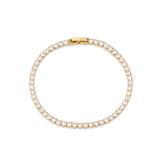 925 Sterling Silver Round CZ Tennis Bracelet with Nice Clasp