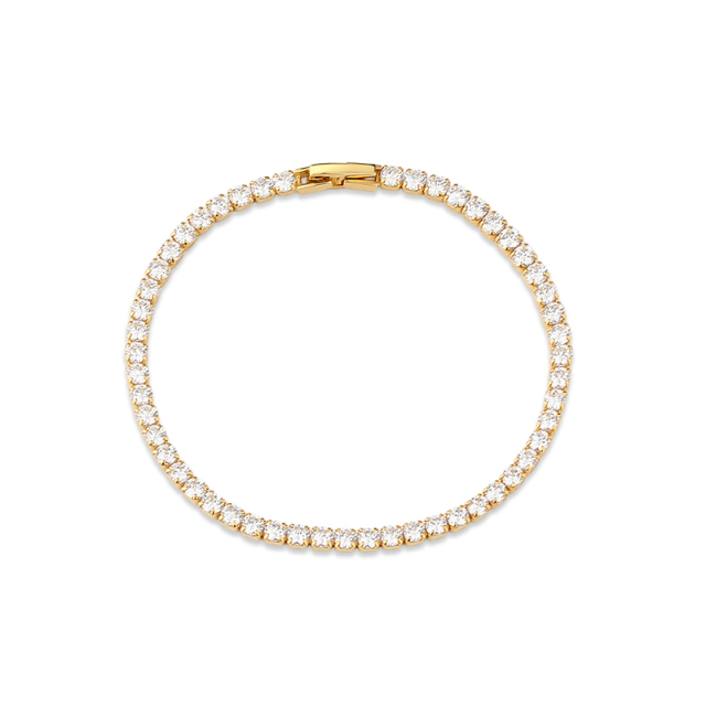 925 Sterling Silver Round CZ Tennis Bracelet with Nice Clasp