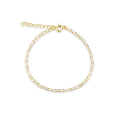 925 Sterling Silver Round Tennis Bracelet with Spring Clasp