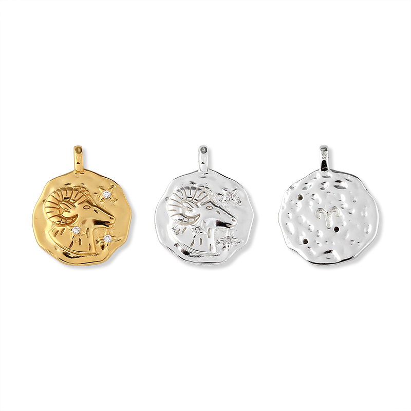925 Sterling Silver 12 Constellation Zodiac Sign Pendant