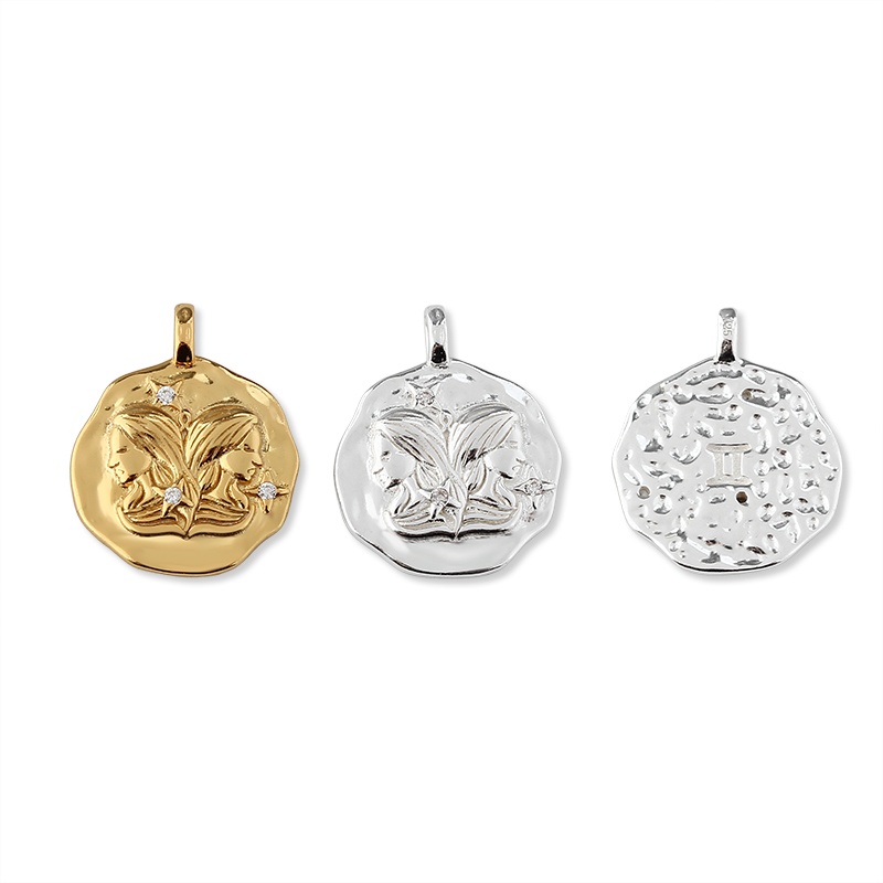 925 Sterling Silver 12 Constellation Zodiac Sign Pendant