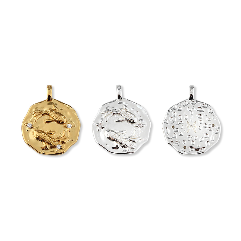 925 Sterling Silver 12 Constellation Zodiac Sign Pendant